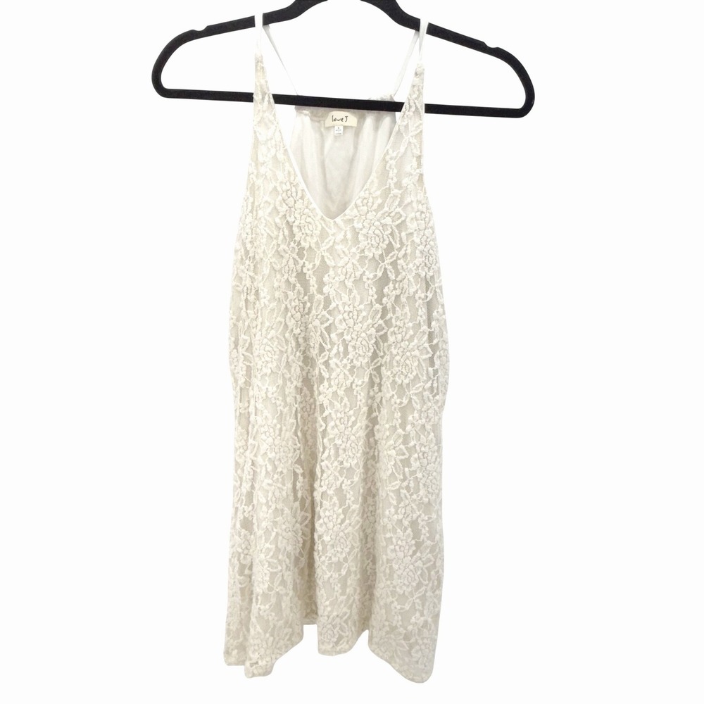 Ivory Lace High Neck Tunic Tank Top Boho Romantic Cottagecore Festival Small
